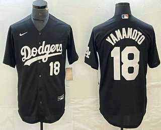 Men%27s Los Angeles Dodgers #18 Yoshinobu Yamamoto Number Black Turn Back The Clock Stitched Cool Base Jersey1->los angeles dodgers->MLB Jersey